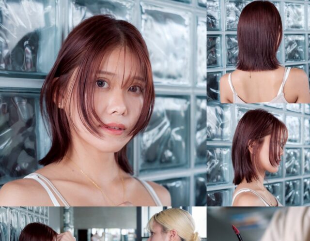 顔まわりレイヤーで小顔見せ！今っぽ外ハネミディアムの正解ヘア【那覇美容室】